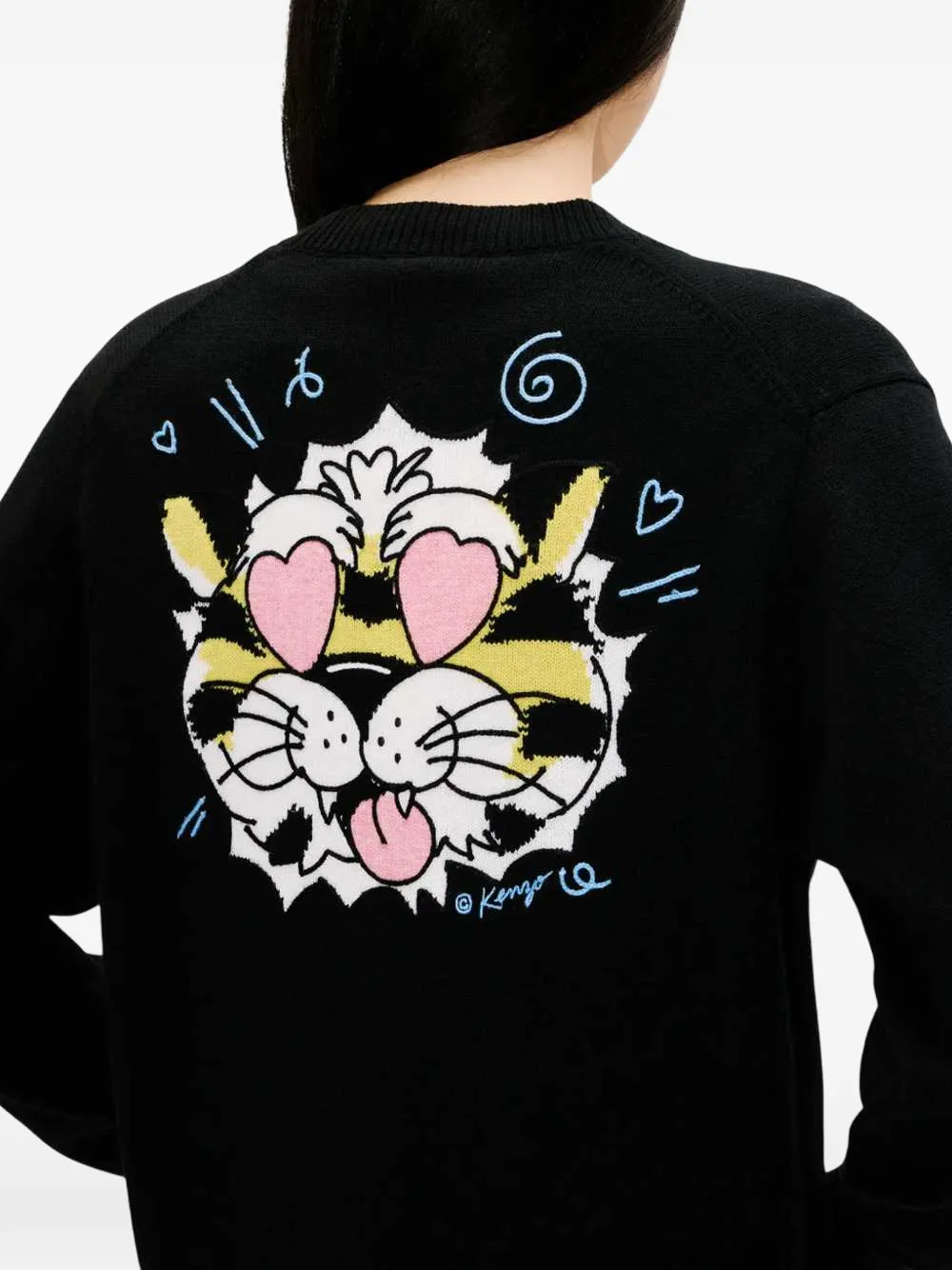 Kenzo Wild Tiger vest met knopen Zwart