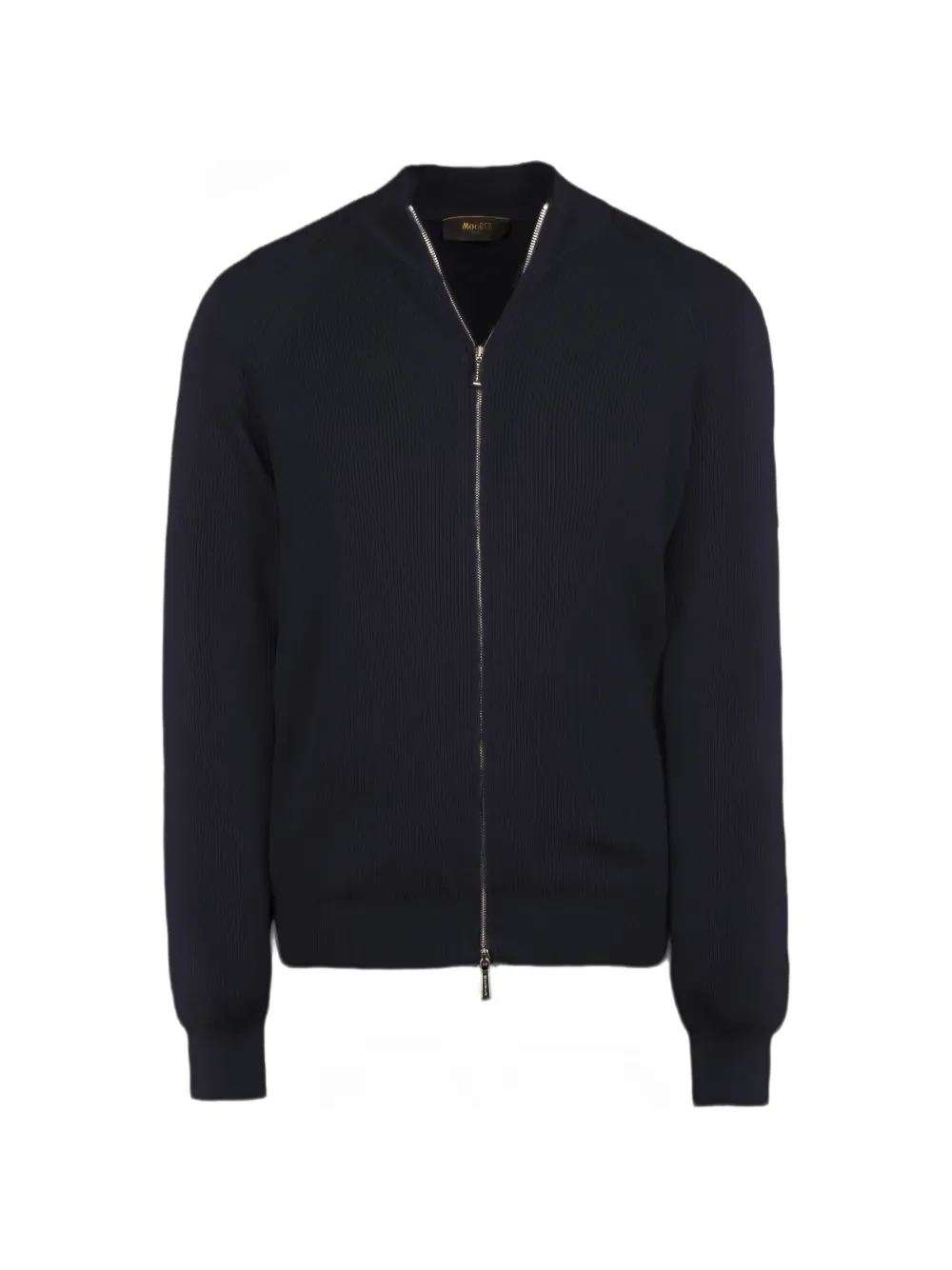 Moorer Dean-Csp zip ribbed cardigan - Blu