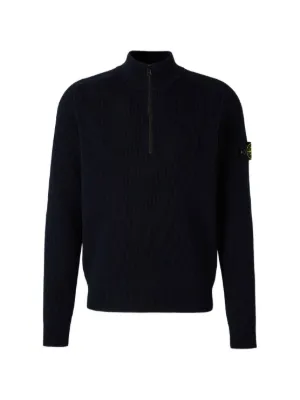 Stone Island リブパッチ セーター | ブルー | FARFETCH JP