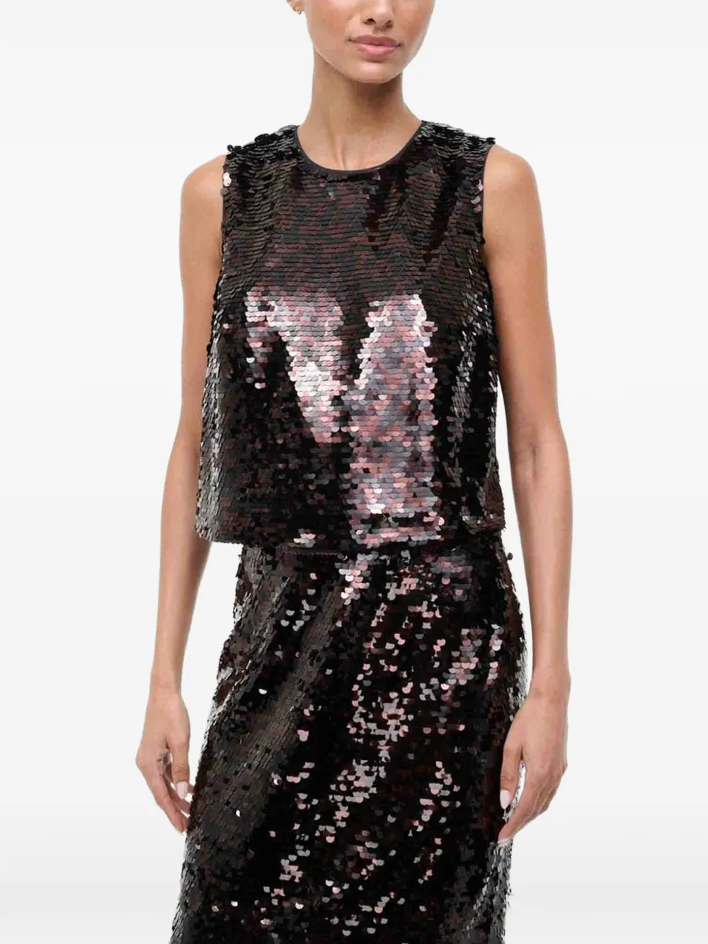 STAUD sequin sleeveless top - Nero