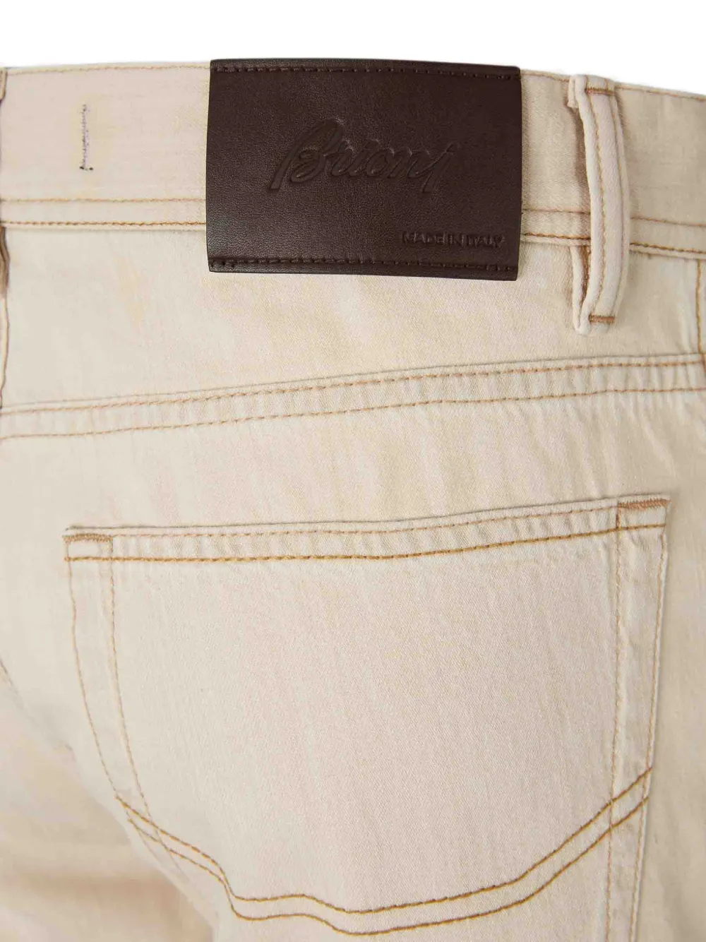 Brioni Straight jeans met opgestikte zak Beige