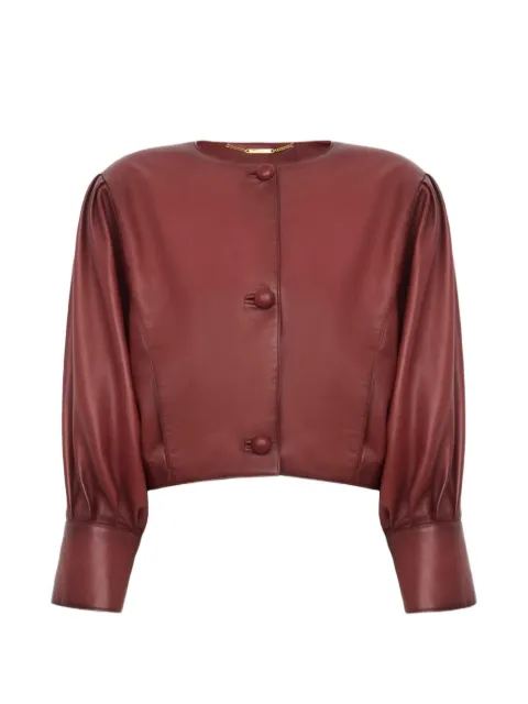 Chloé puff-sleeve leather jacket