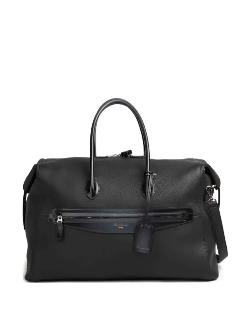Santoni double-zip leather tote bag