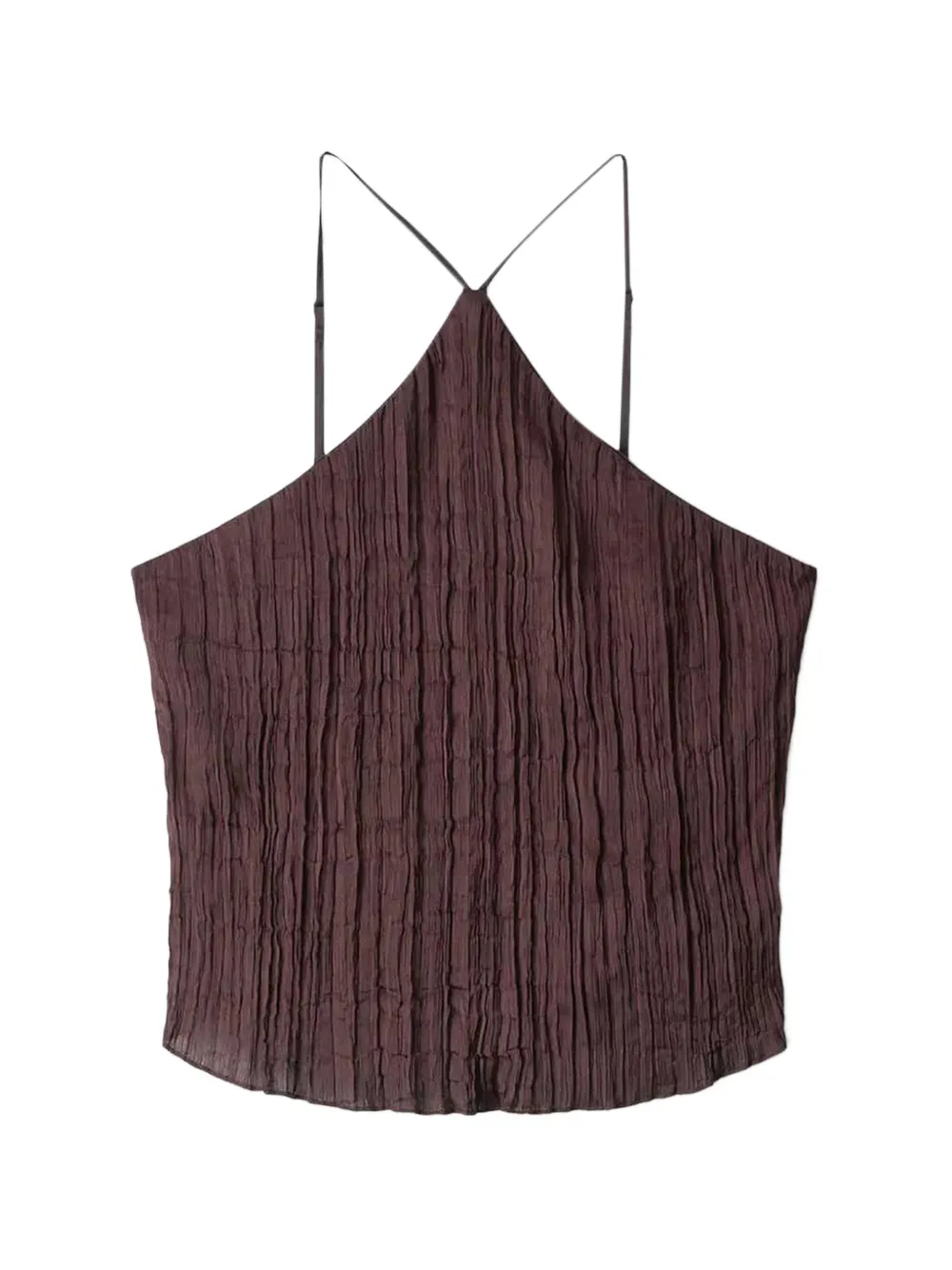 STAUD crinkled top - Marrone