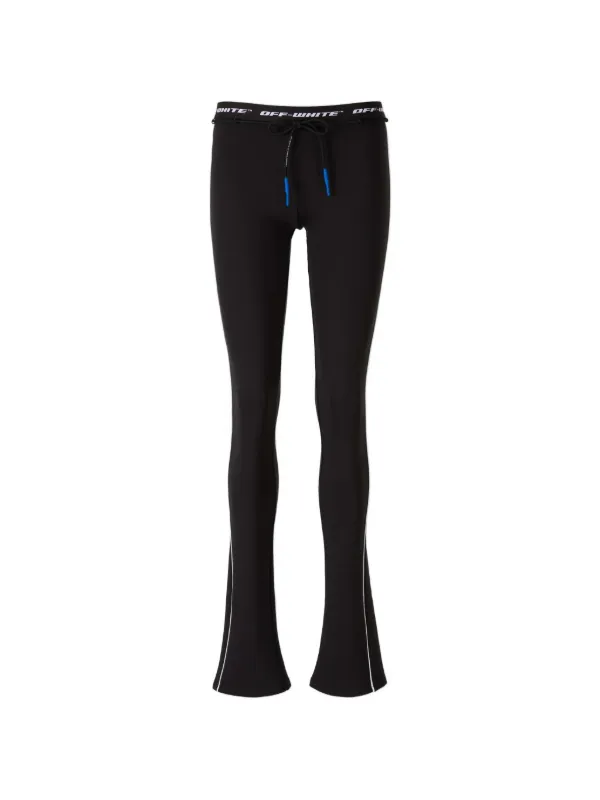 Off-White Drawstring Fastening Leggings in Black