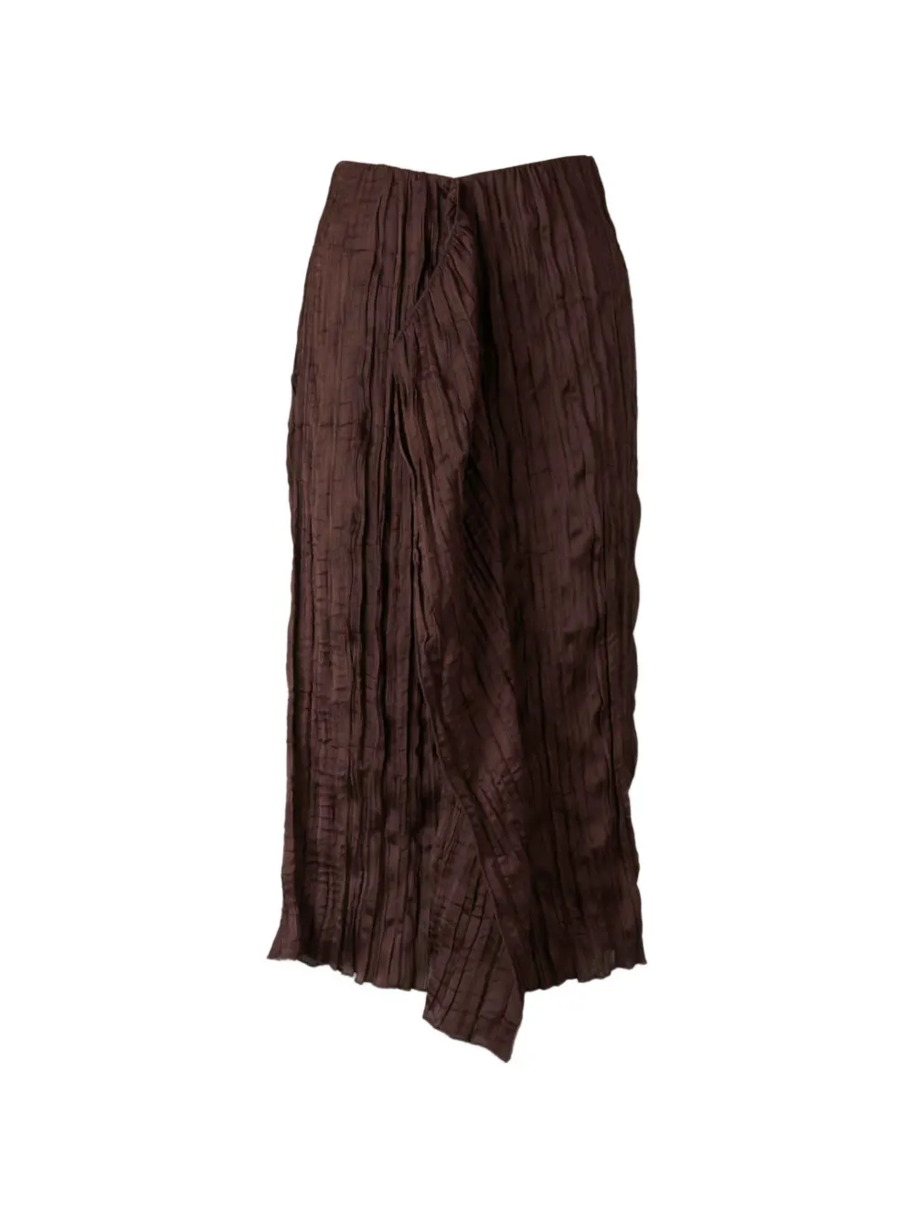 STAUD ruffled midi skirt - Marrone