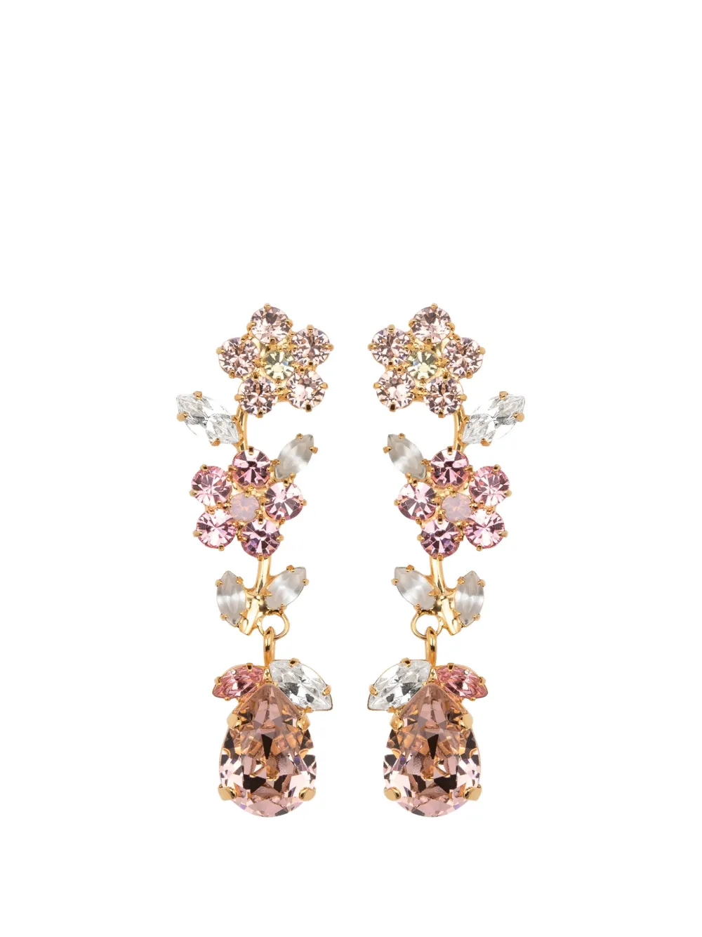 Jennifer Behr Freesia floral-motif drop earrings - Gold