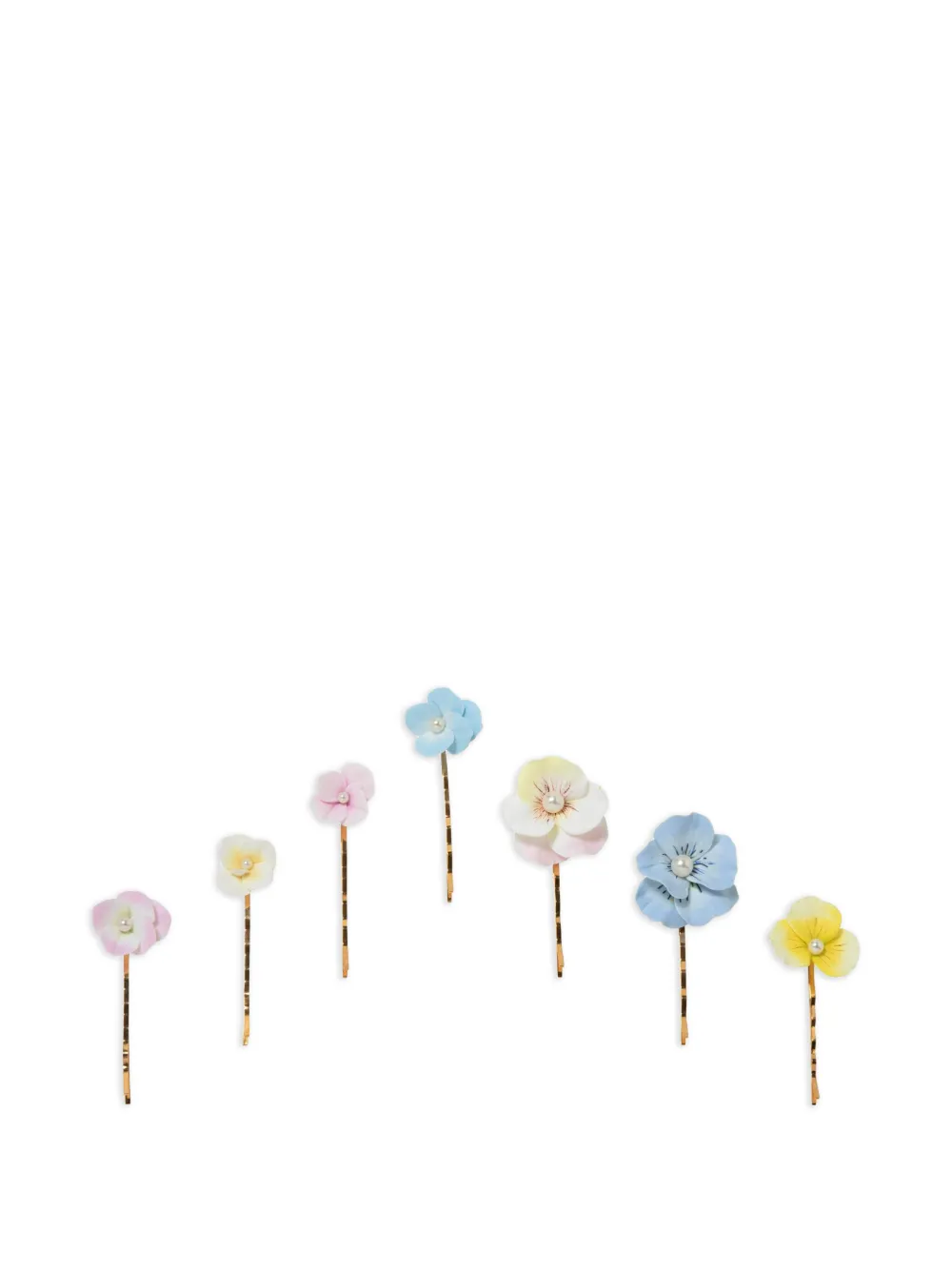 Jennifer Behr Anarosa floral-motif bobby pins (set of seven) - Oro