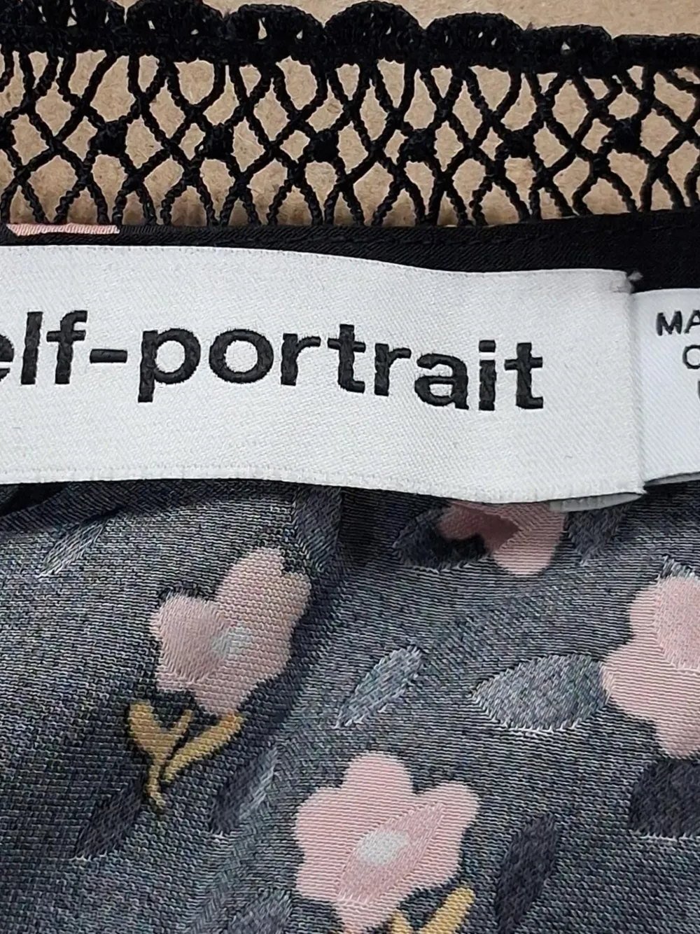  Self-portrait Lace Floral-print Top - Black 