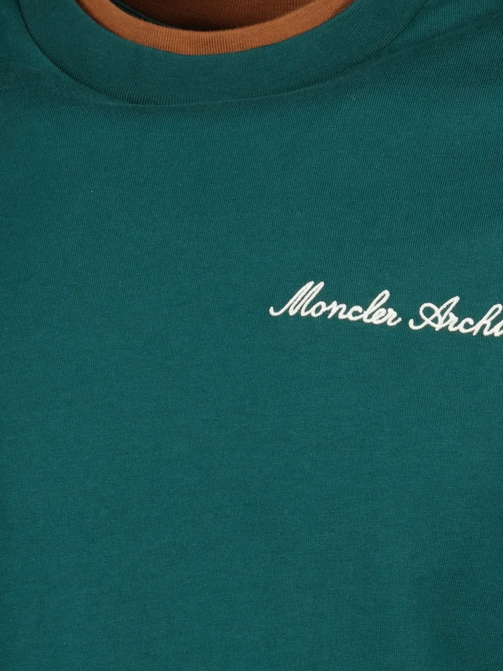 Moncler T-shirt met geborduurd logo Groen