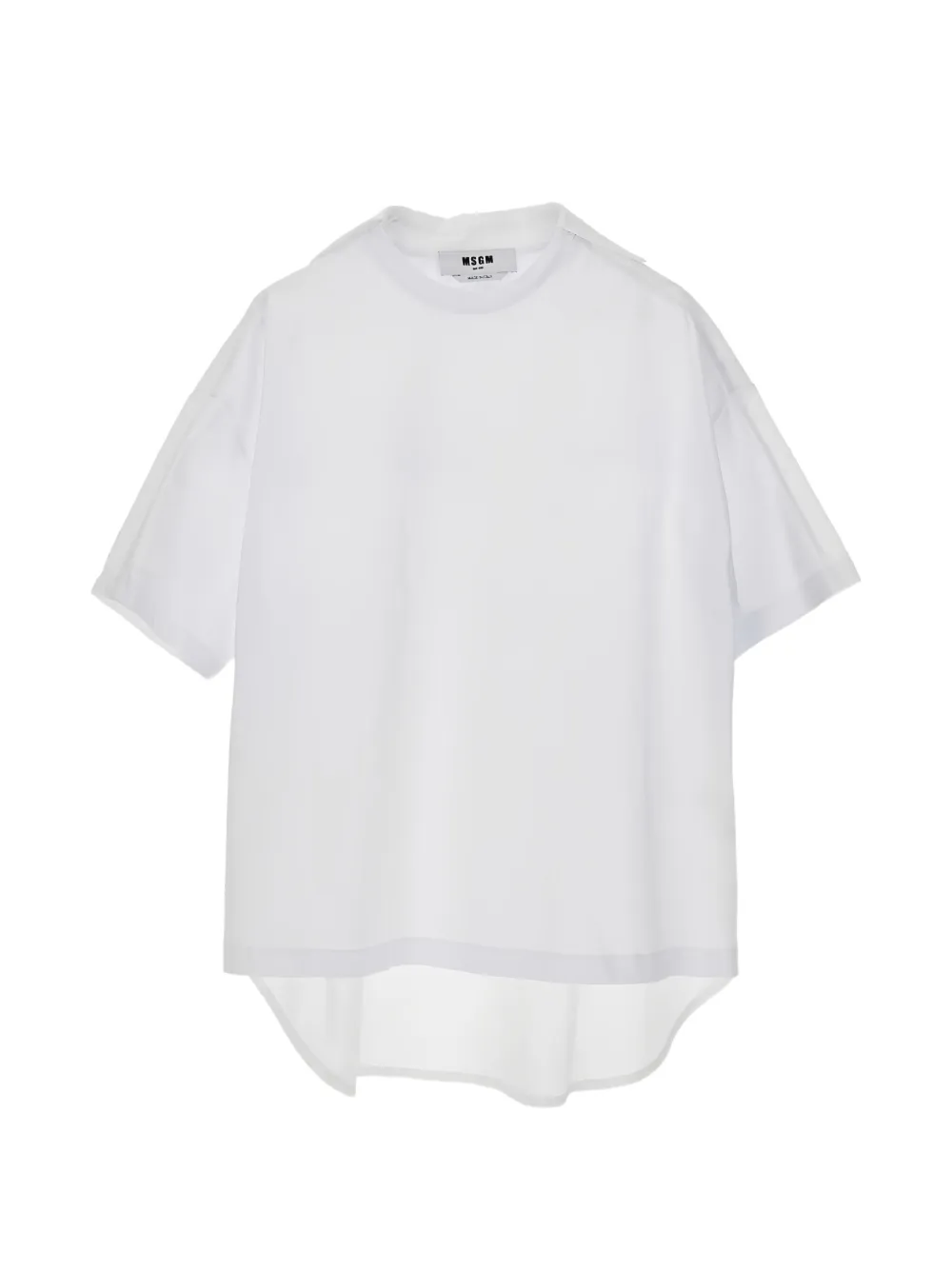 MSGM mesh panel T-shirt - Bianco