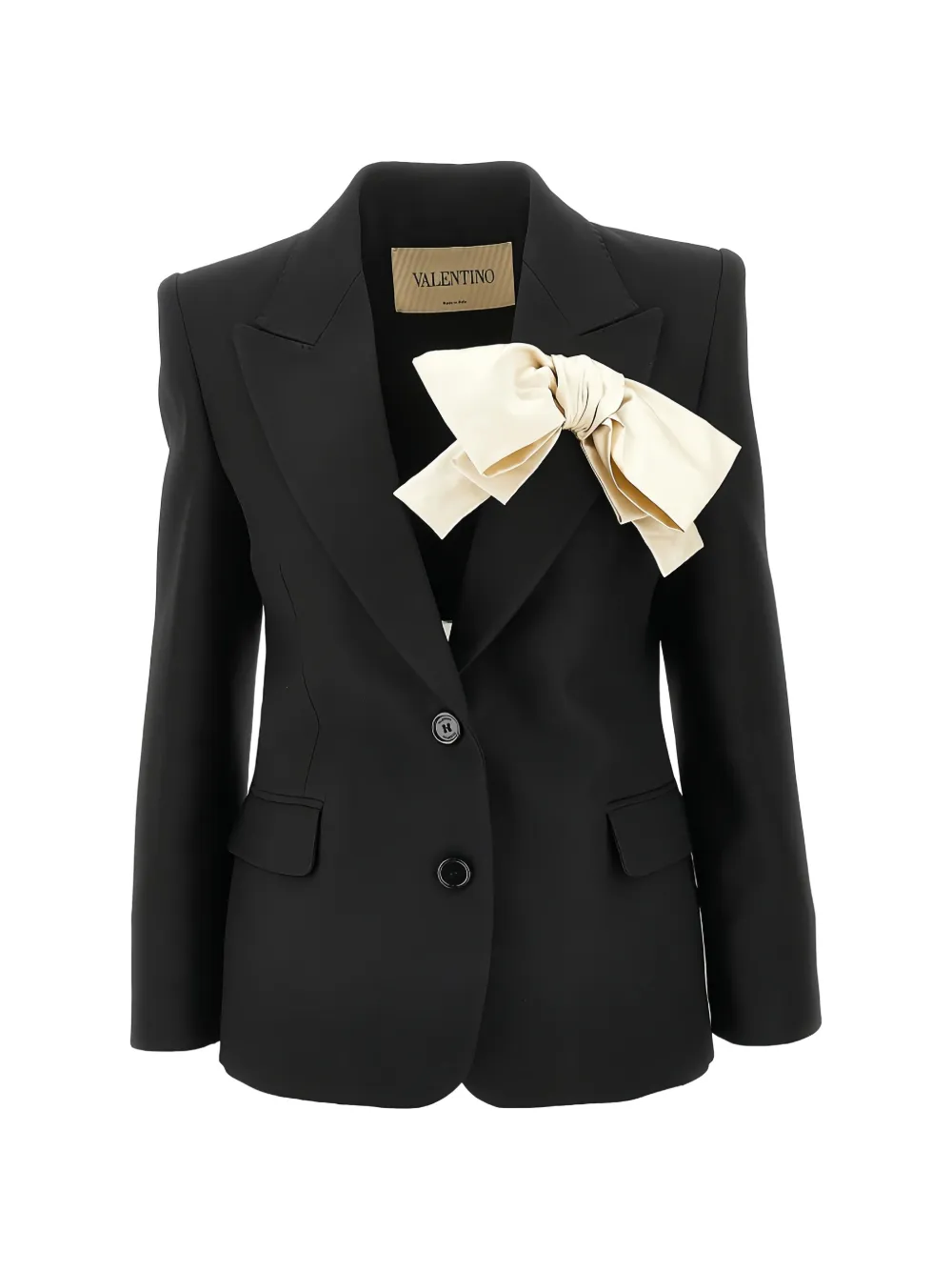 Valentino Garavani bow-detail single-breasted blazer - Nero