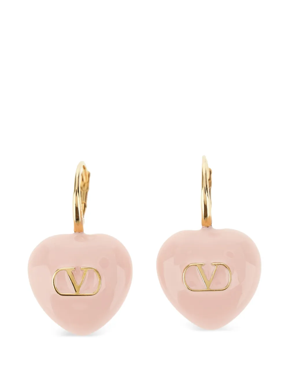 Valentino Garavani heart logo earrings - Rosa