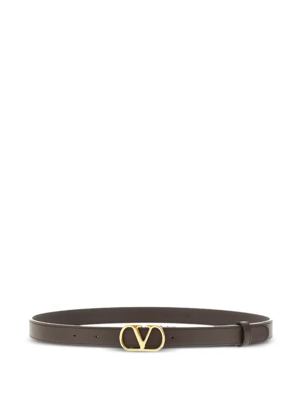 Valentino バレンチノ ベルト 本革 ブラウン 銀 ロゴバックル V Valentino Garavani Vロゴ バックル ベルト | ブラウン | FARFETCH JP