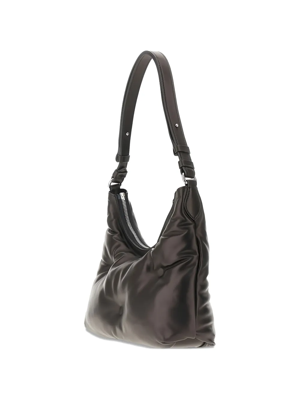  Maison Margiela Zip Leather Shoulder Bag - Black 
