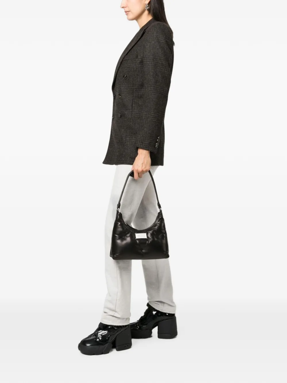 Maison Margiela Leren schoudertas Zwart