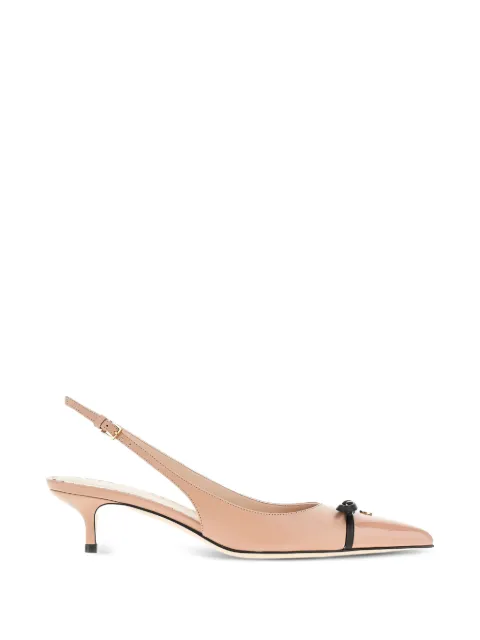 Valentino Garavani Bepointy slingback pumps in patent leather and kidskin 45mm