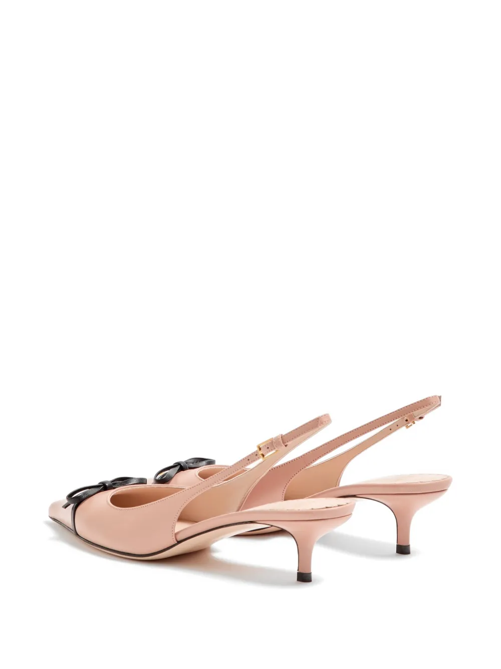 Valentino Garavani Bepointy slingback pumps van lakleer en kidskin 45 mm Beige