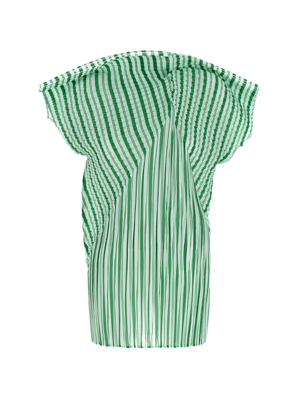Issey Miyake stripes pleated top - Verde
