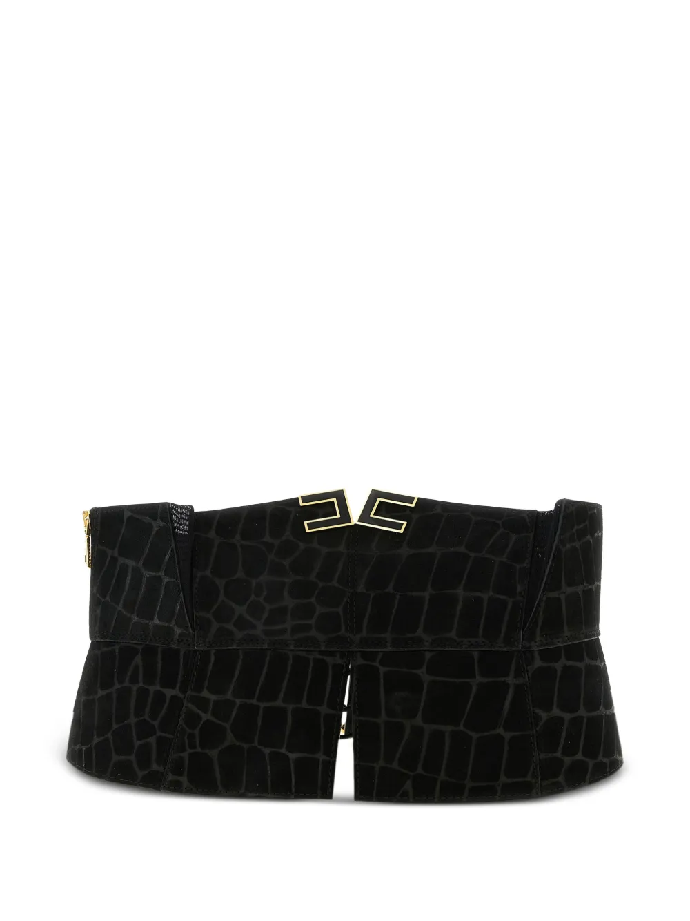 Elisabetta Franchi cut-out enamelled bustier belt - Nero