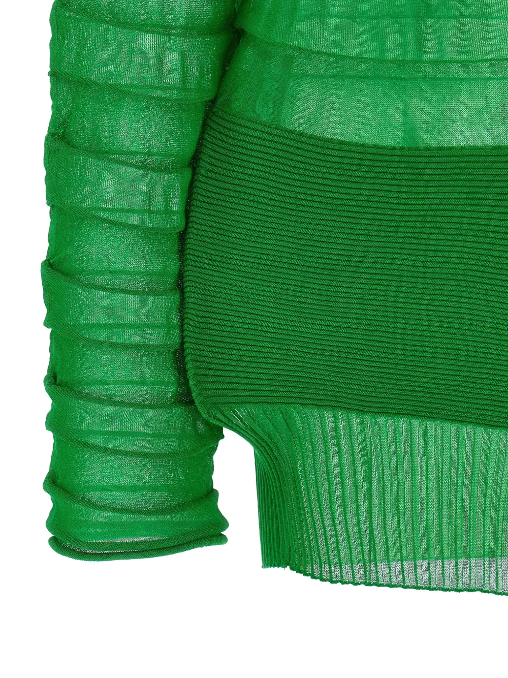  Issey Miyake Contrasting Knitted Moving Knit Top - Green 