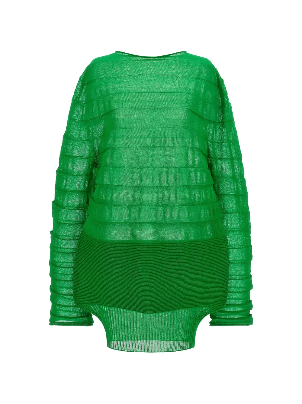 Issey Miyake contrasting knitted moving knit top - Verde