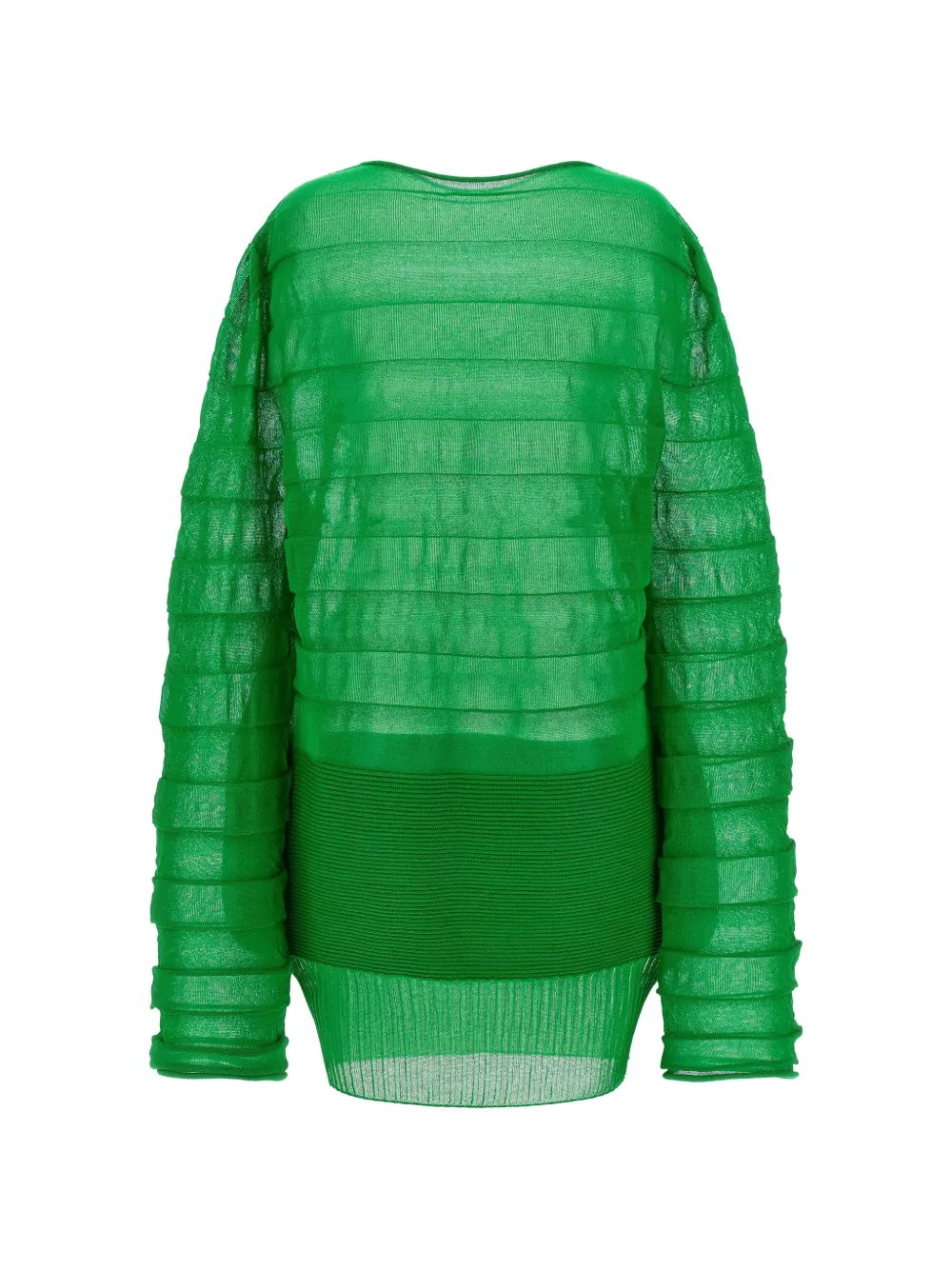  Issey Miyake Contrasting Knitted Moving Knit Top - Green 