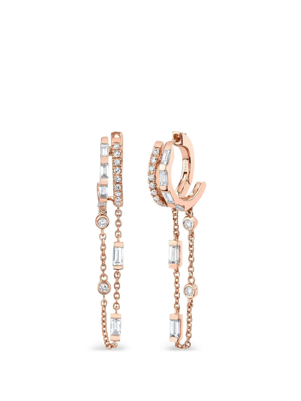 SHAY diamond fringe huggie earrings - Rosa