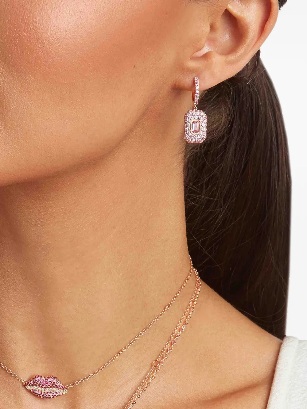  Shay Pink Sapphire Drop Earrings 
