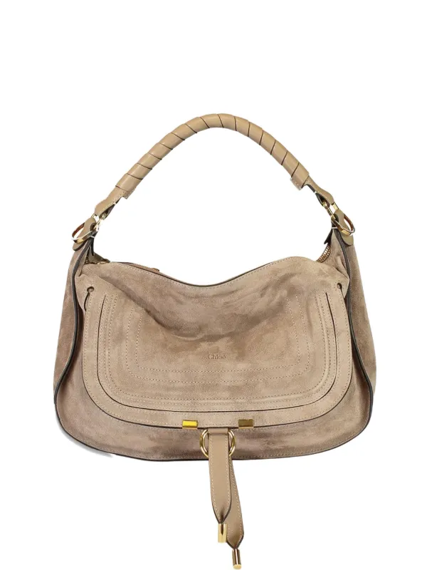 Chloé Small Marcie Zip Closure Small Shoulder Bag in Neutrals