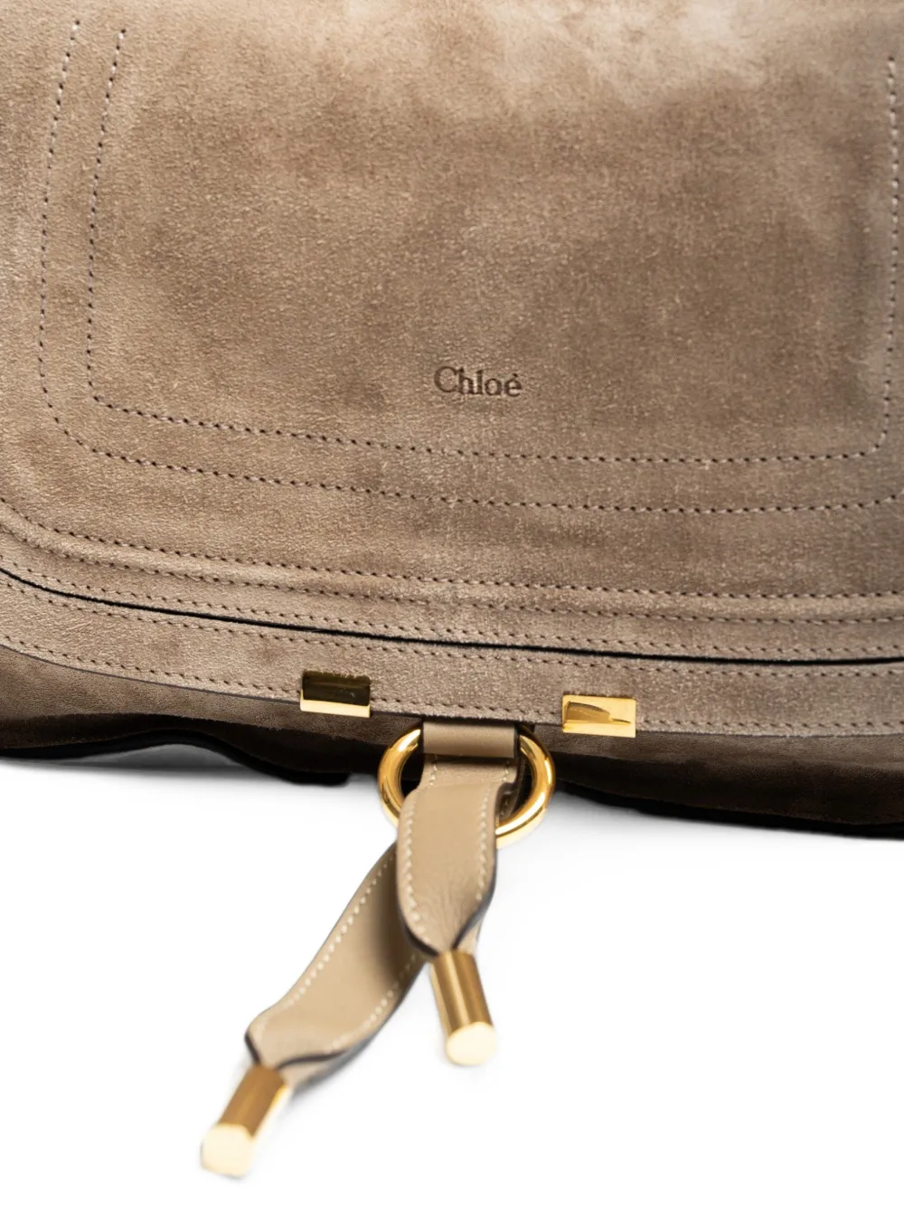 Chloé Kleine Marcie schoudertas met ritssluiting Beige