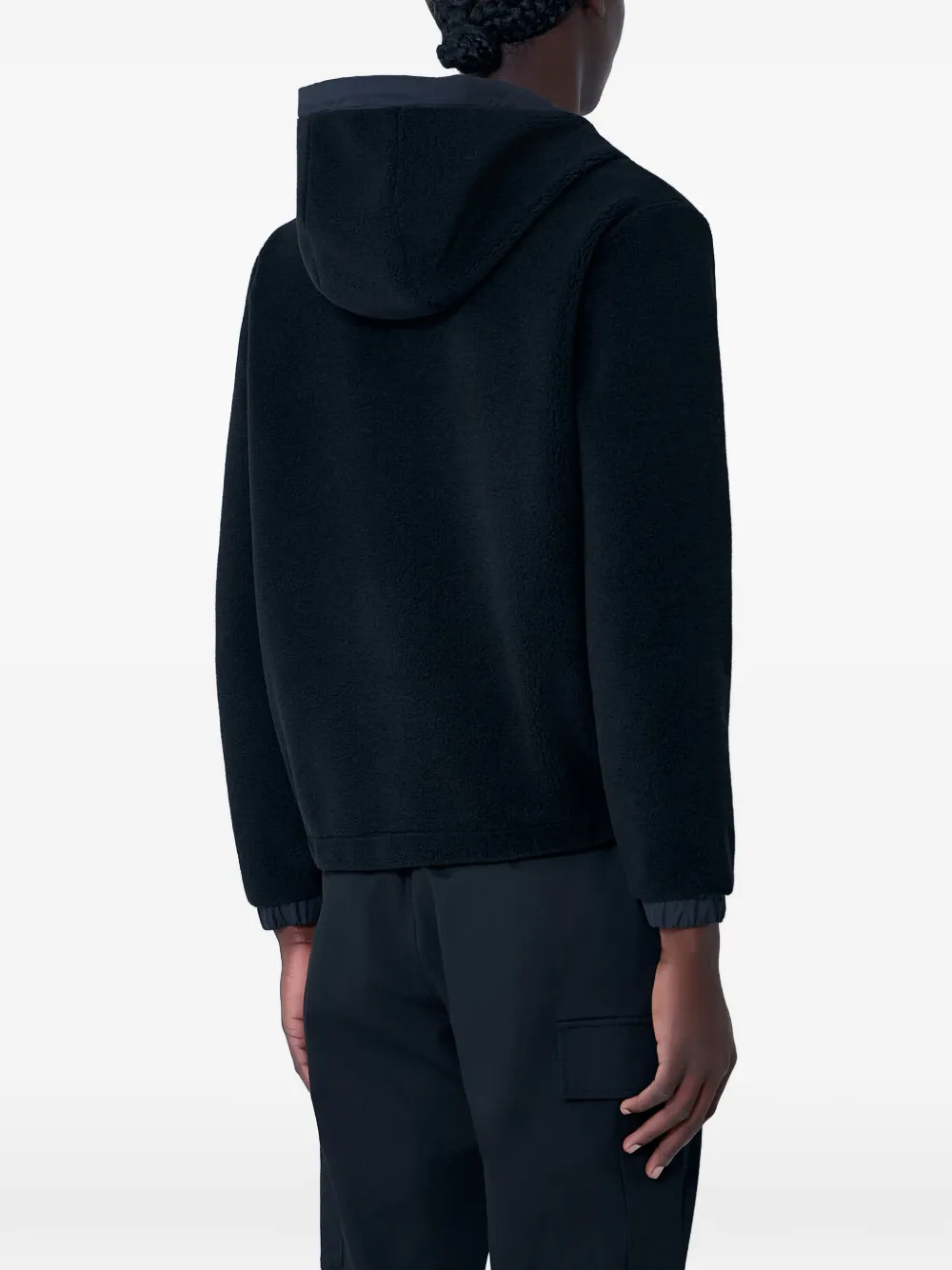 Moncler Hoodie met rits en logodetail Zwart