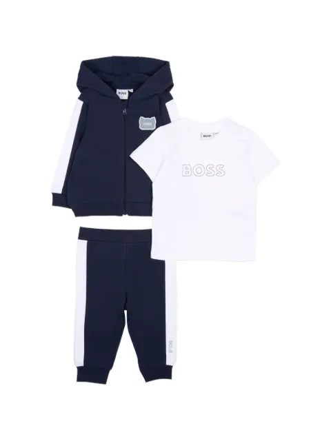 BOSS Kidswear hooded stripe-detail tracksuit set