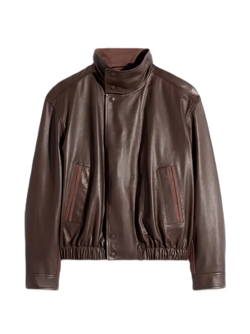 LEMAIRE leather bomber jacket - Marrone
