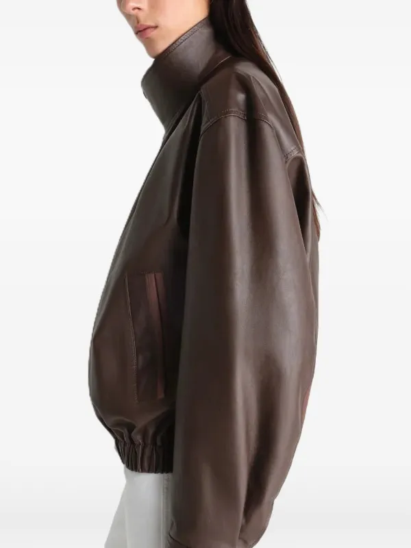 LEMAIRE レザー ボンバージャケット | ブラウン | FARFETCH JP
