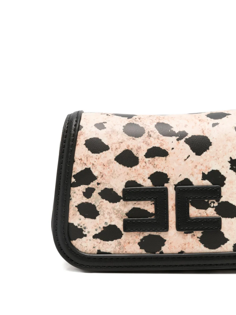 Elisabetta Franchi La Mia Bambina Kleine schoudertas met logopatch en dierenprint Beige