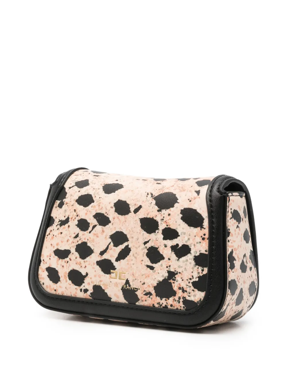 Elisabetta Franchi La Mia Bambina Kleine schoudertas met logopatch en dierenprint Beige