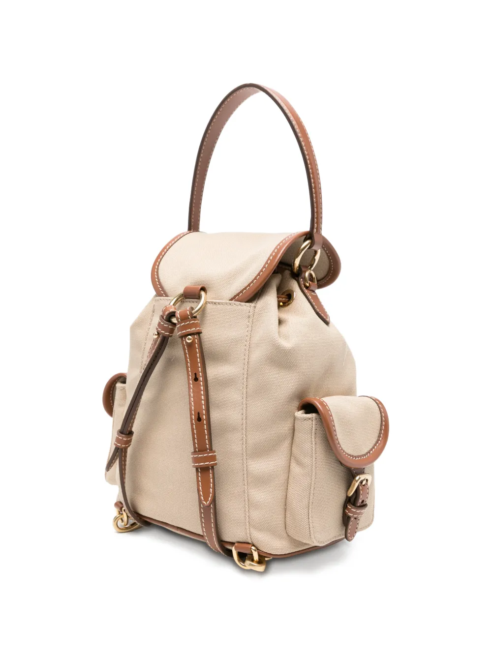  Miu Miu Logo Pocket Backpack - Neutrals 