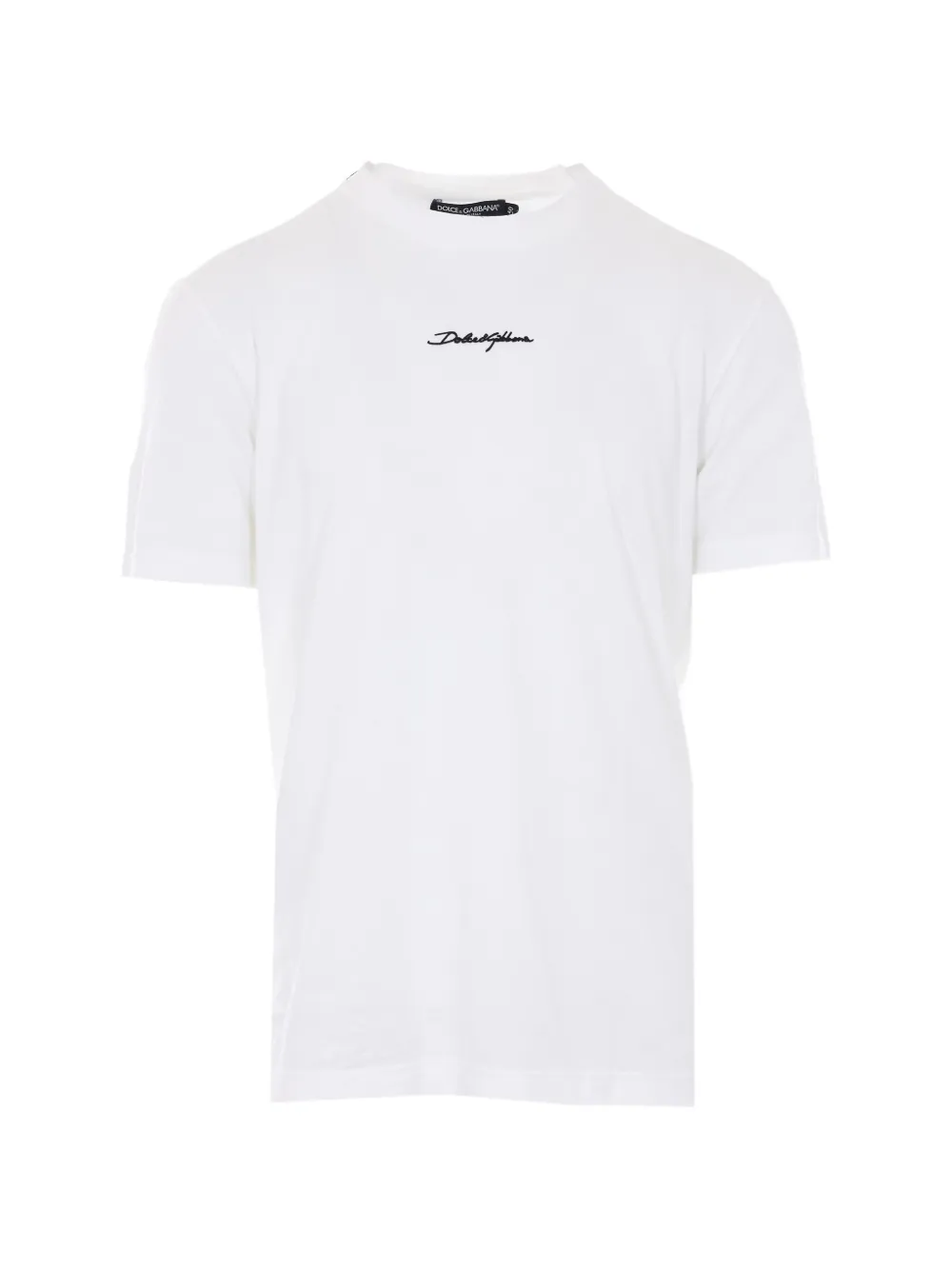 Dolce & Gabbana logo-embroidered crew neck T-shirt - Bianco