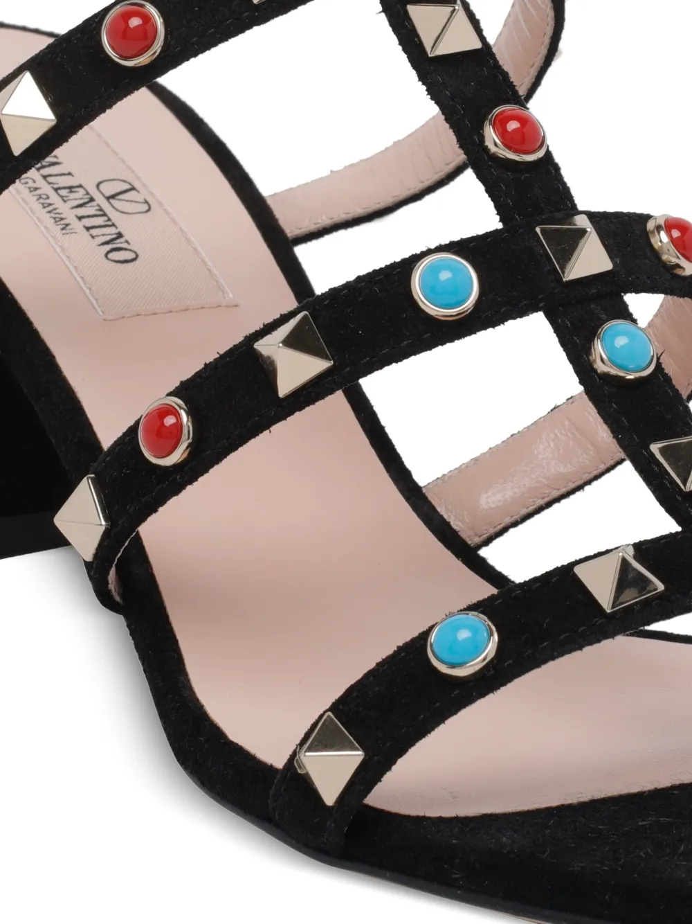Valentino Garavani Rockstud sandalen met hak Zwart