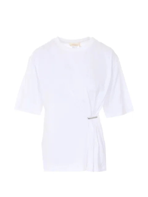 TWINSET playera con volantes y placa