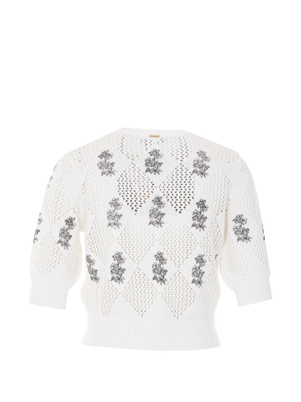  Twinset Embroidered Crew-neck Top - White 