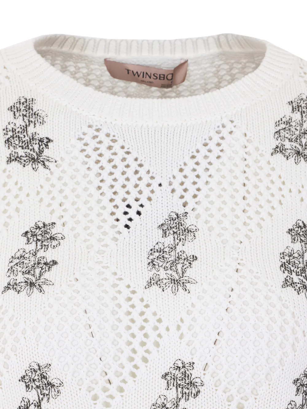  Twinset Embroidered Crew-neck Top - White 