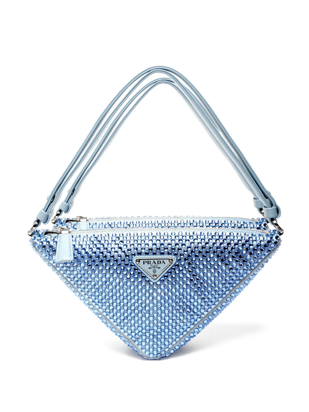 Prada Pre-Owned 2015-2025 crystal-embellishment shoulder bag - Blu