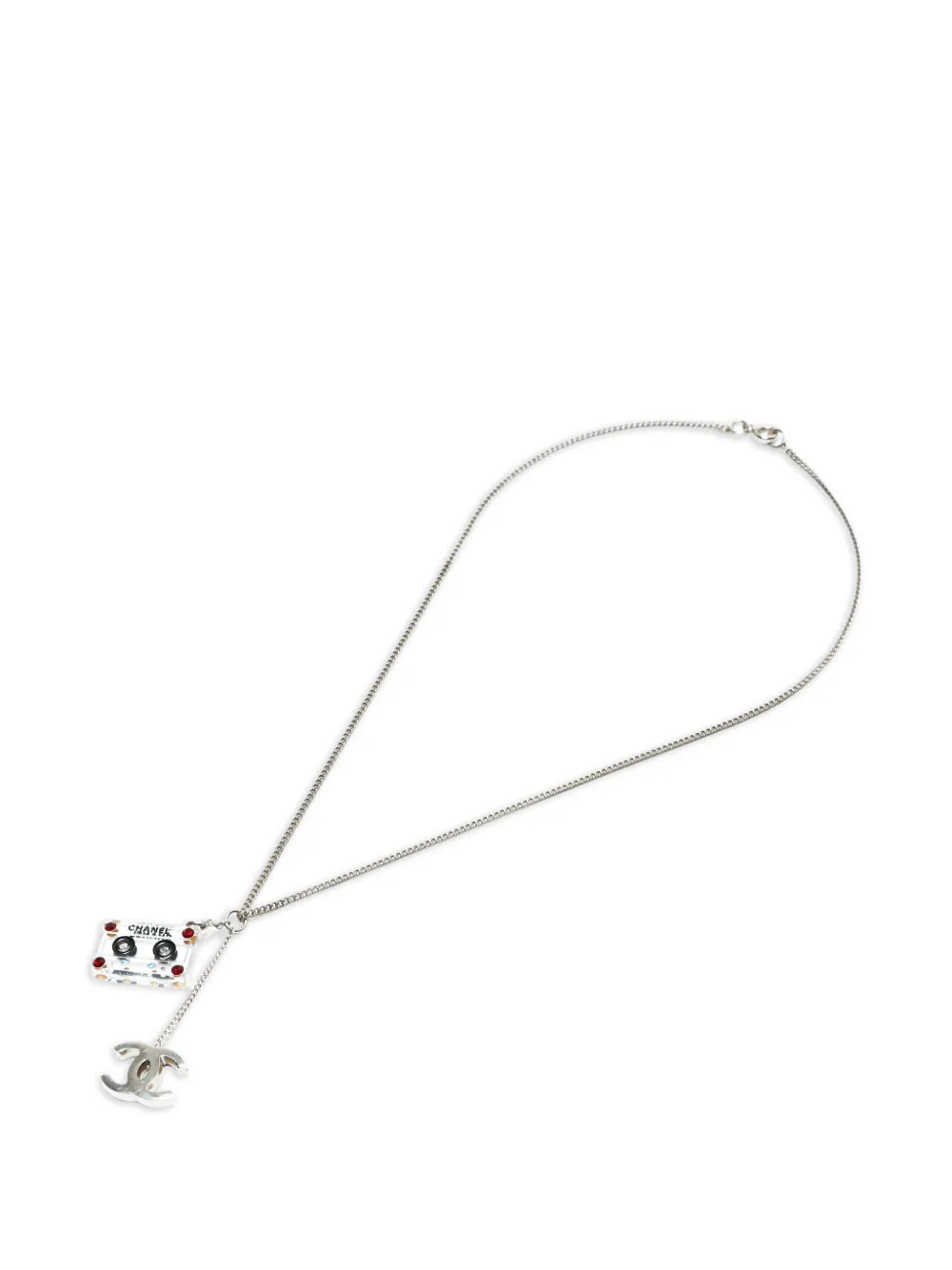 CHANEL Pre-Owned 2004 cassette-pendant necklace - Argento