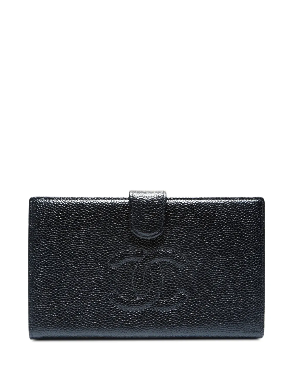 CHANEL Pre-Owned 1997-1999 interlocking-CC caviar-leather wallet - Nero