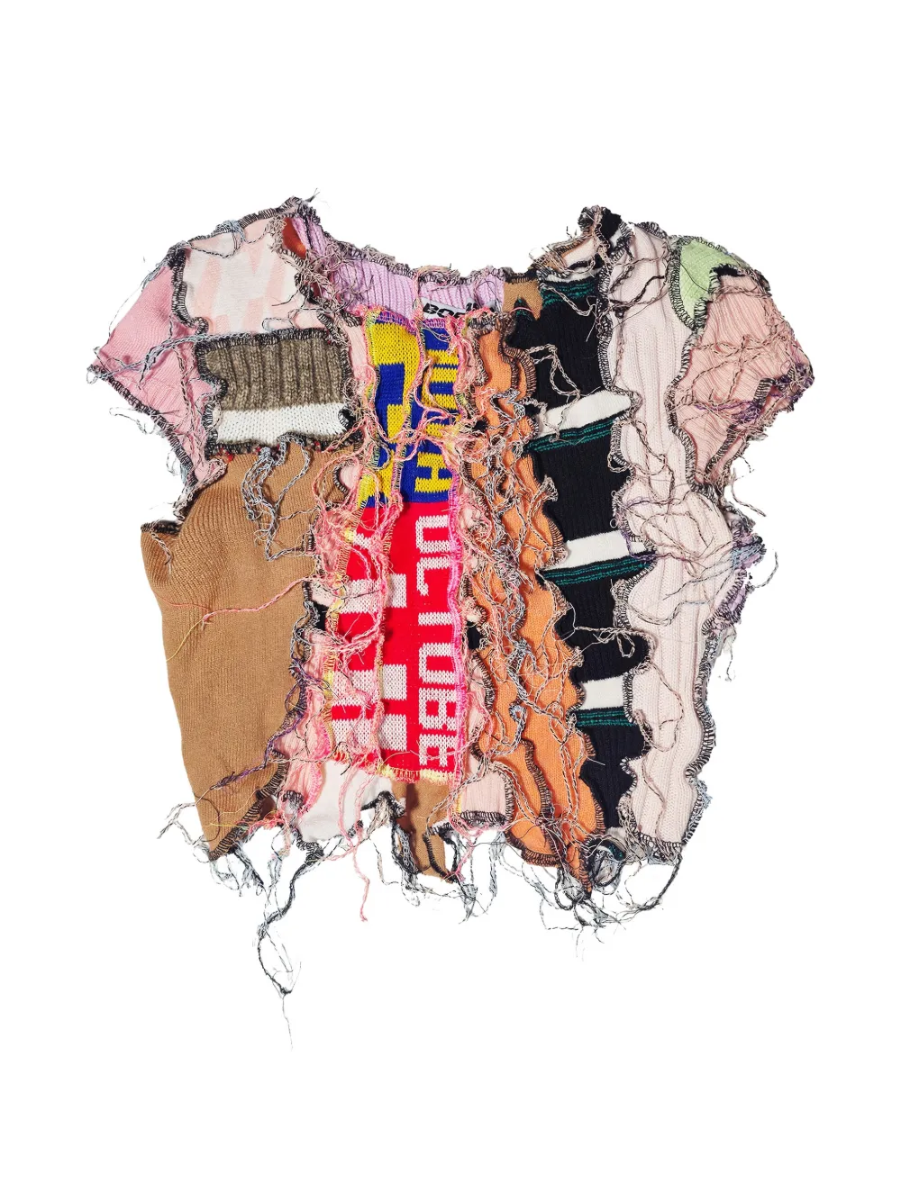 Borbala T-shirt con design patchwork - Rosa