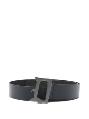MM6 Maison Margiela Kids ロゴバックル レザーベルト | ブラック
