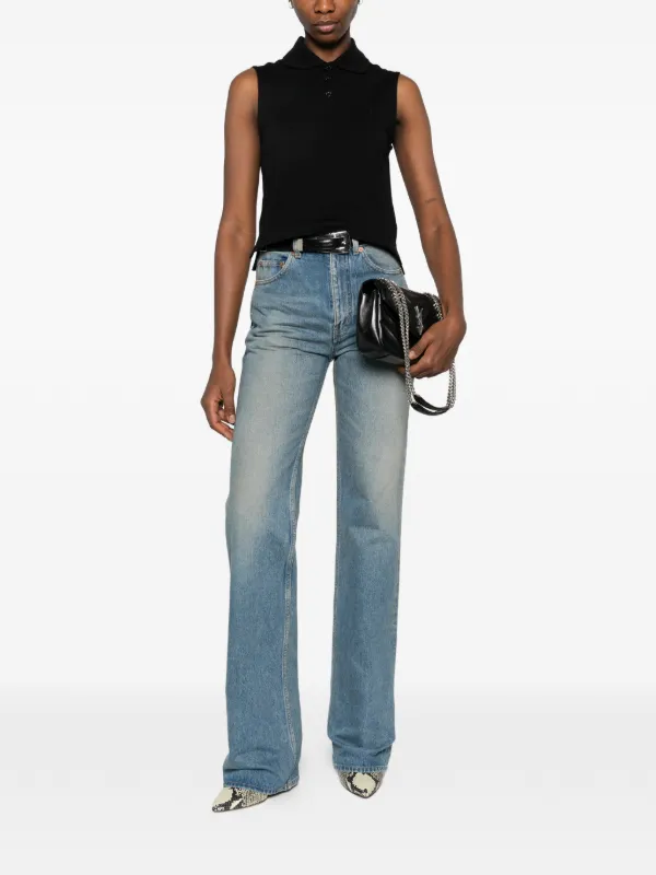 Saint Laurent Jeans Met Logopatroon | Blauw | FARFETCH NL