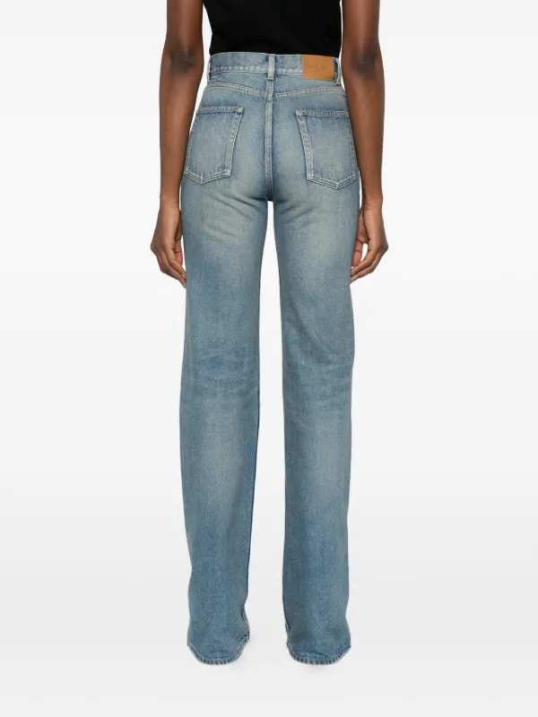 Saint Laurent Jeans Met Logopatroon | Blauw | FARFETCH NL
